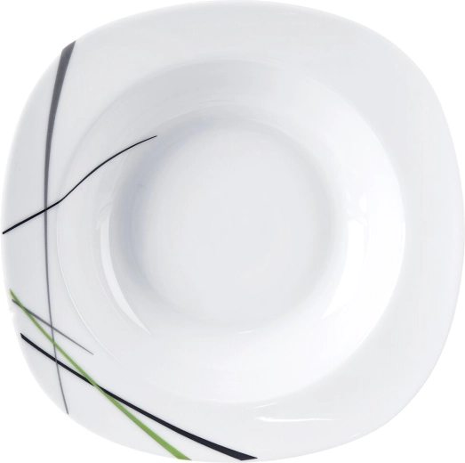 Deep Square Portion Plate Green 21 × 21 cm