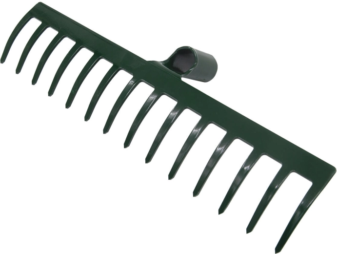 PROFI steel rake, 14 teeth, 39.5 cm, without handle