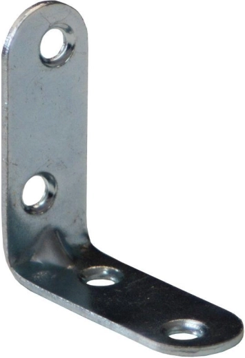 Mounting angle bracket with embossing, white zinc-plated 50 × 18 × 2 mm (20 pcs)