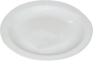 Shallow plastic plate 23 cm white