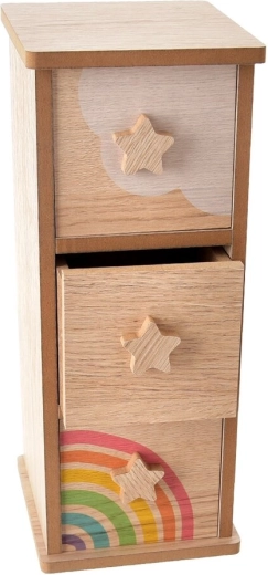 Wooden Rainbow organizer with 3 drawers