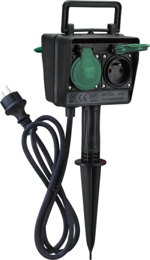 Solight garden stake post with 4 sockets IP44 and 1.5 m rubber cable