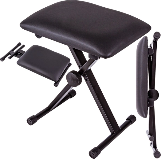 Foldable height-adjustable stool for keyboard and piano - 1 piece