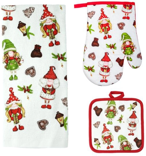 Elves Kitchen Set – glove, pot holder, and towel