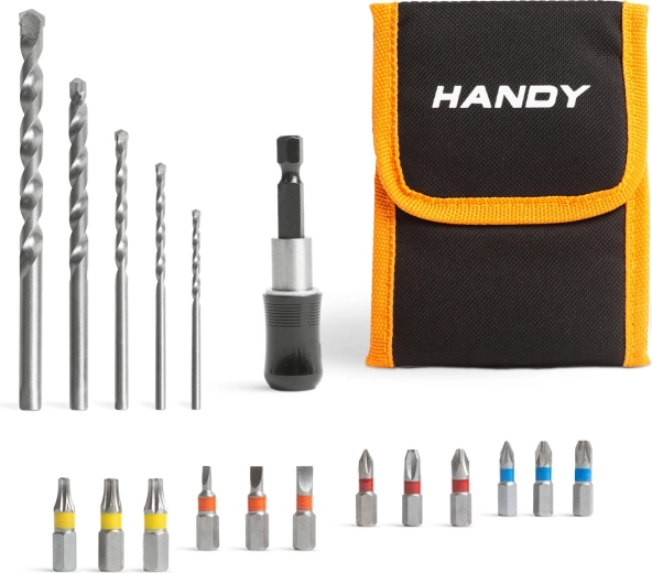 Handy Drill and Bit Set, 18 Pieces