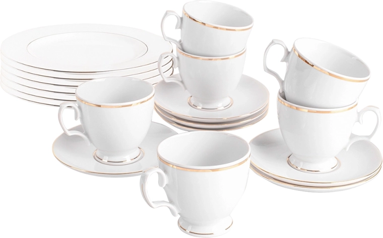 MariaPaula Klasyka Gold Line coffee set, 18 pieces for 6 people