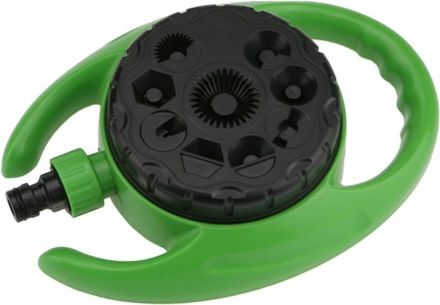 Žalias sodo purkštuvas su 9 funkcijomis ir lietaus dušu