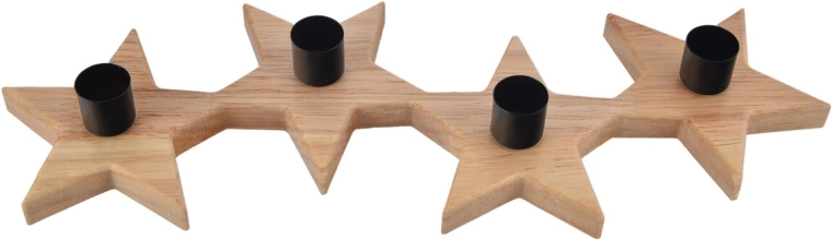 Wooden Advent candle holder in the shape of a star 36 × 12 × 4 cm