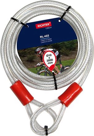 Plieninis trosas su kilpa 10 × 3000 mm