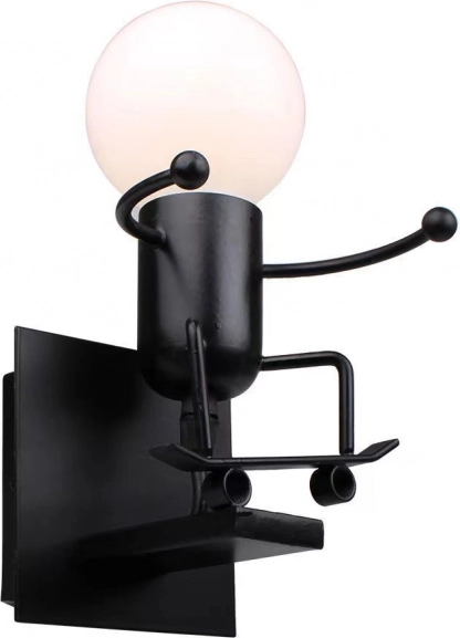 Sieninė lempa Loft juoda