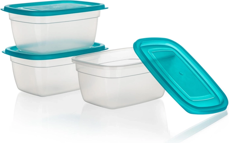 Set of Plastic Food Containers 0.95 L – Turquoise, 3 pcs