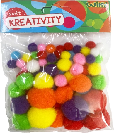 Įvairių dydžių Pom Pom, 80 vnt.