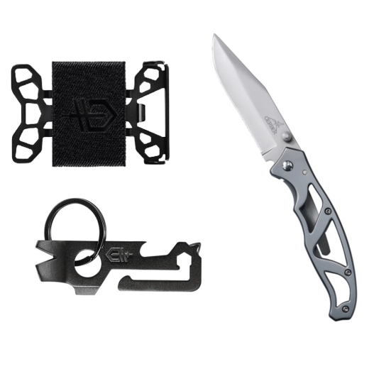 Gerber Paraframe I + Mullet + Barbill – set of knife, multitool, and minimalist wallet