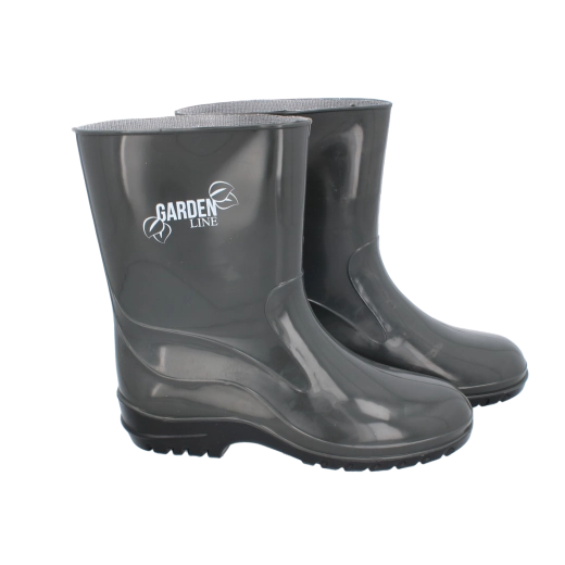 Women's olive PVC rain boots, size 38