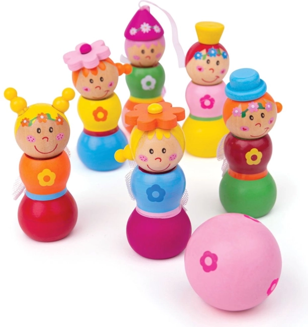 Bigjigs Toys mediniai fėjų kėgliai