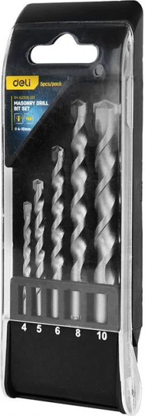 Deli Tools mūro grąžtų rinkinys 4–10 mm (5 vnt.)