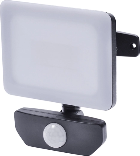 Solight LED prožektorius Quick su judesio jutikliu 10 W, 850 lm, 4000 K, IP44, juodas