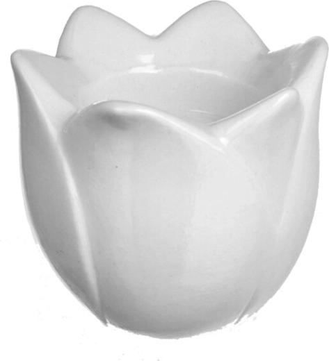White Tulip Ceramic Candle Holder