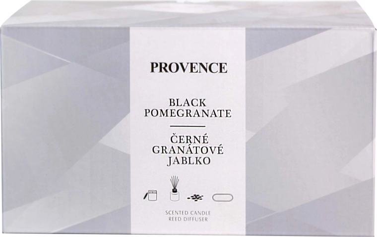 Dovanų rinkinys PROVENCE Black Pomegranate – žvakė ir difuzorius
