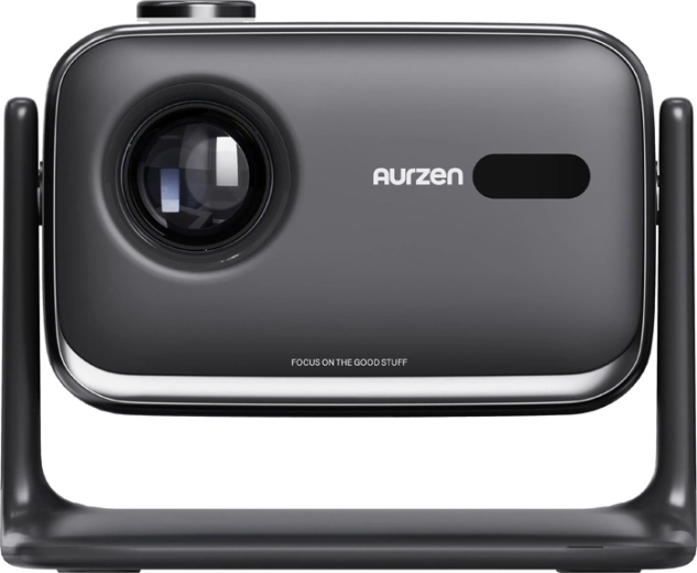 Aurzen Boom Mini juodas mini projektorius su Google TV
