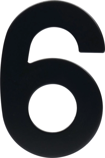 Namo numeris 6, 95 mm, nerūdijantis plienas, juodas matinis