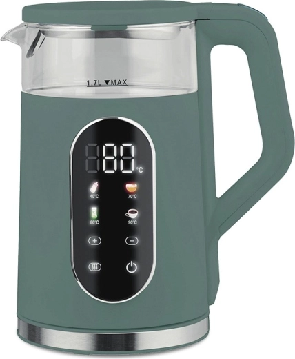 Elektrinis virdulys su temperatūros reguliavimu 1,7 l 2200 W žalias