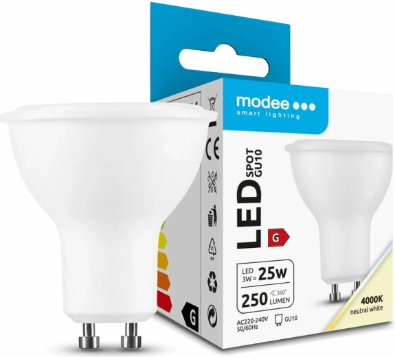 Modee LED taškinė lemputė GU10 3 W neutrali balta