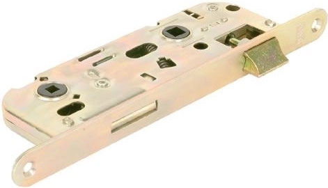 Mortise intermediate bathroom lock WC 90/60 reversible, white zinc