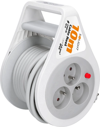 Solight extension cable reel 10 m with 3 sockets