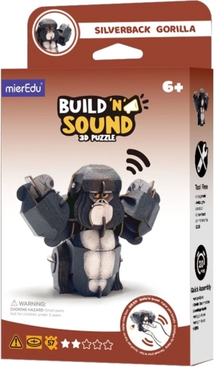 3D dėlionė MierEdu Pastatyk ir klausykis – gorila