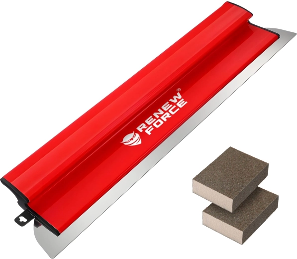 Renew Force finishing skimming spatula for plaster 60 cm with replaceable blade + 2 sanding sponges - 1 piece