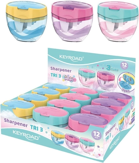 Drožtukas Keyroad Tri Plus pastelinių spalvų, su trimis angomis ir didelės talpos konteineriu
