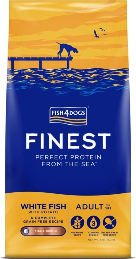 Fish4Dogs Finest granulės suaugusiems šunims (mažo dydžio) balta žuvis su bulvėmis 1,5 kg