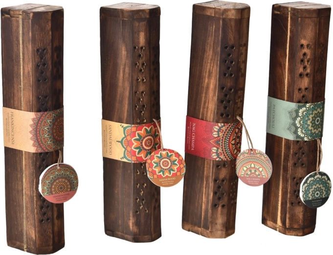 Set of incense sticks and cone incense in a box, mixed 40 pcs