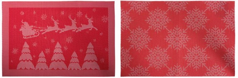 Christmas polyester placemat 30 × 45 cm, red
