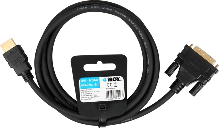 HDMI į DVI kabelis 2 m (Full HD 1080p)