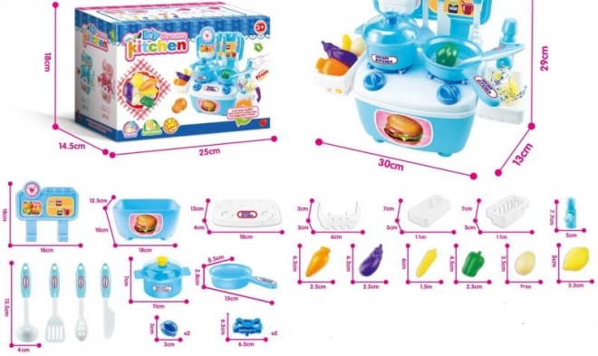 Mėlyna mini virtuvėlė vaikams