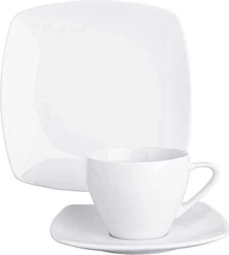 MariaPaula Moderna coffee set for 6 people, 18 pieces, white, square