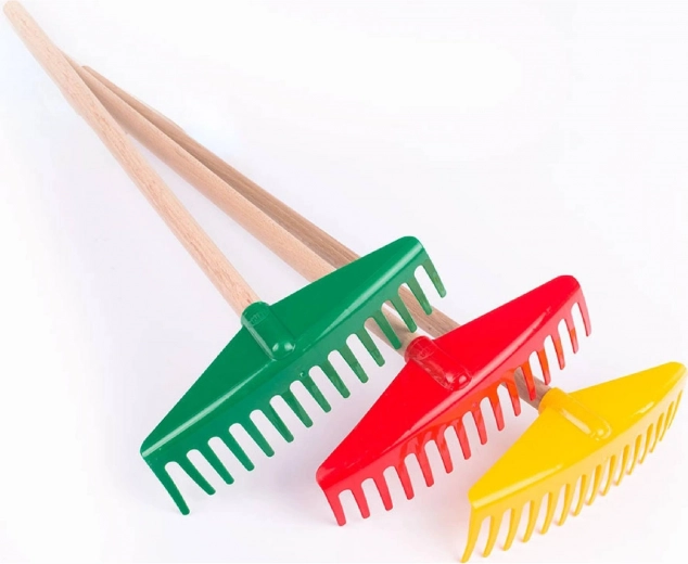 Lena vaikiškos grėblio dalys su medine rankena 60 cm