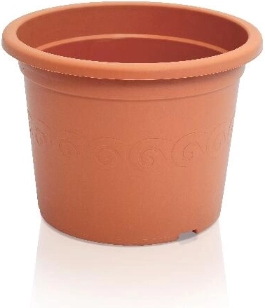 Plastic flower pot terracotta 17 × 12.7 cm with ornament