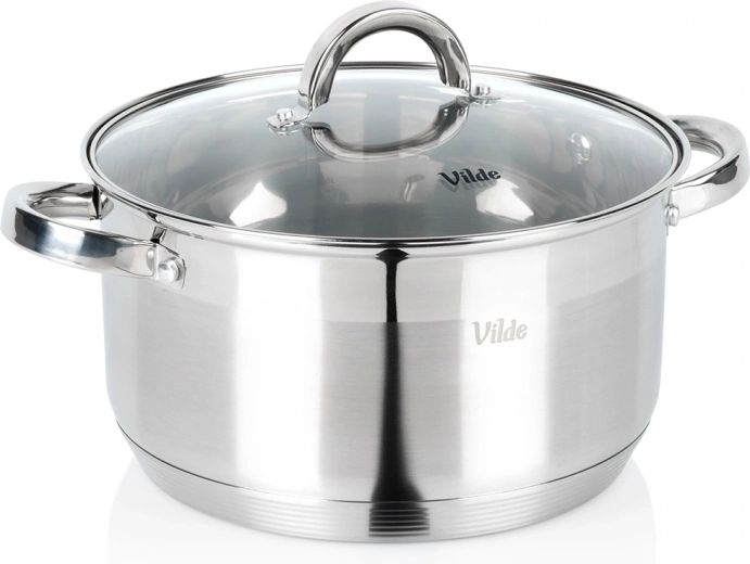 Stainless steel pot with glass lid Inoxcellent 24 cm, 5.8 l