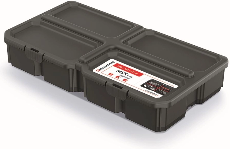 MSX Box Tool Organizer, Black, 28.5 × 15.8 × 5.7 cm