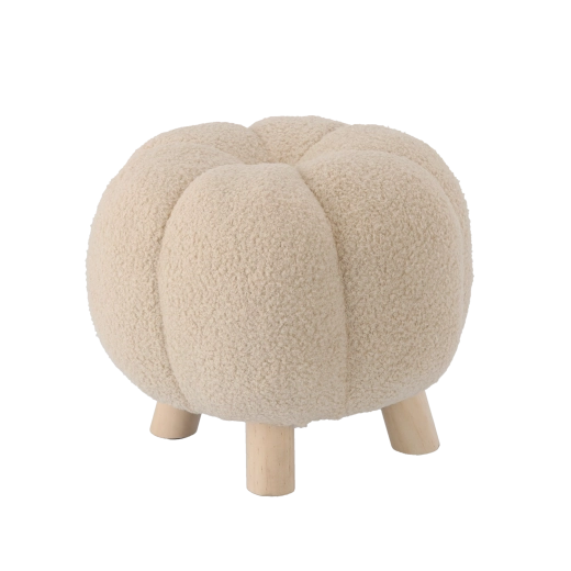Dekoratyvinė smėlio spalvos pufa 32 × 30 cm