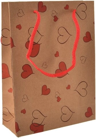 Gift bag with hearts 11 × 6 × 14 cm