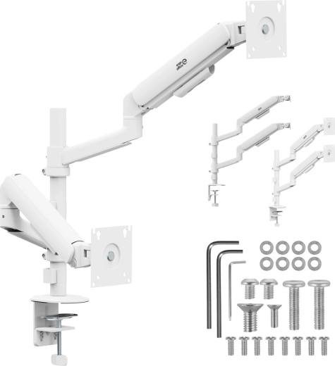 Ergo Office dual mount for 2 monitors 17–32" white