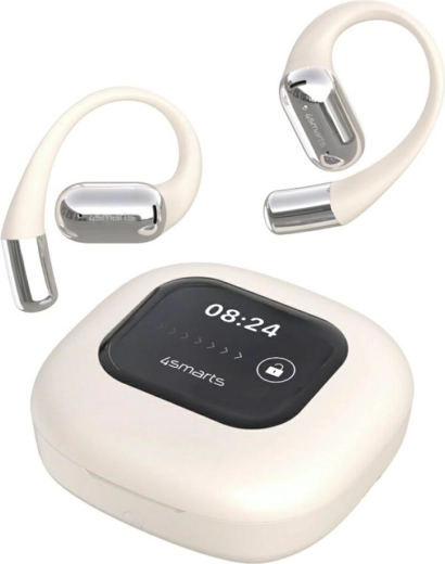 Bluetooth Headphones 4smarts SkyBuds OWS with Touch Display and AI Translation – Beige