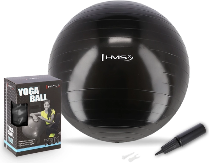 Gimnastikos kamuolys HMS 75 cm juodas