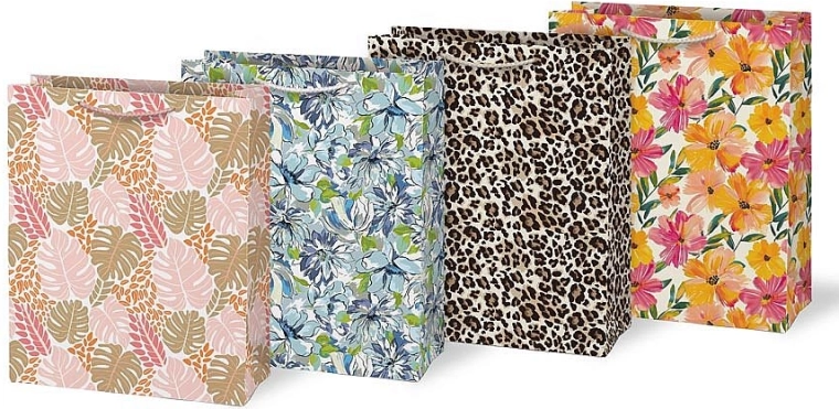 Gift Paper Bag A4 with Print, Mixed Designs