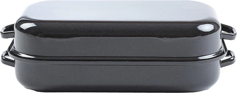 Enamelled two-piece roaster 25 × 17 cm with lid