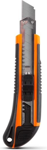 Universal snap-off knife with metal insert and 18 mm blade
